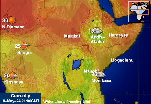 Kenia Sää lämpötila kartta 