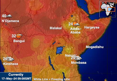 Kenya Mapa temperatura Tempo 