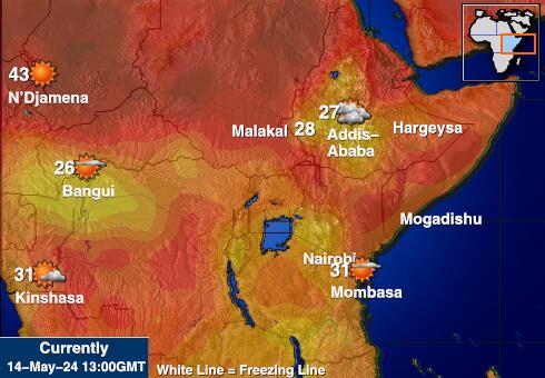 Kenya Időjárás hőmérséklet térképen 