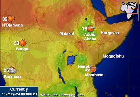Kenya Bản đồ nhiệt độ thời tiết 