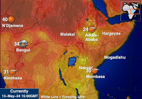 Kenya Időjárás hőmérséklet térképen 