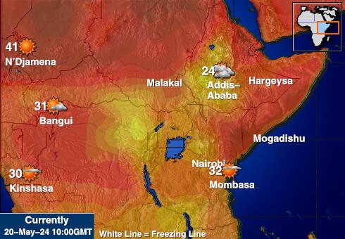 Kenia Weer temperatuur kaart 