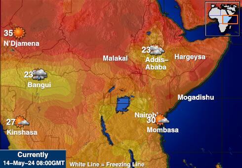 Kenya Mapa temperatura Tempo 