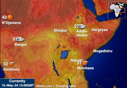 Kenia Wetter Temperaturkarte 