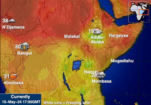 Kenya Peta suhu cuaca 