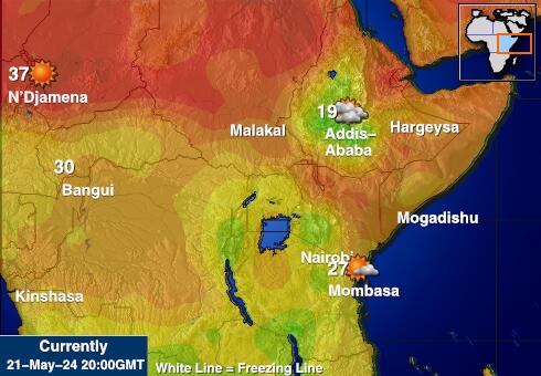 Kenya Carte des températures de Météo 