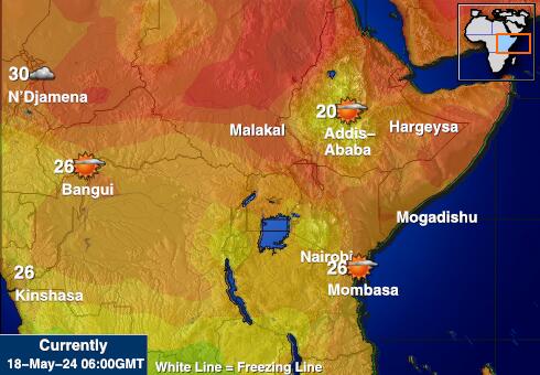 Kenia Temperatura Mapa pogody 