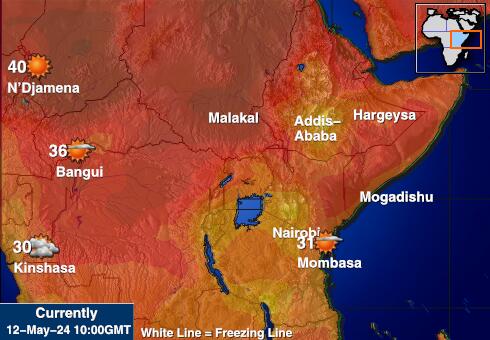 Kenya Hava sıcaklığı haritası 