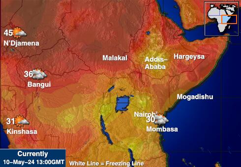 Kenya Været temperatur kart 