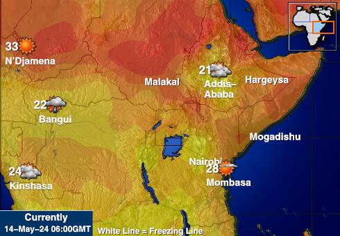 Kenya Carte des températures de Météo 