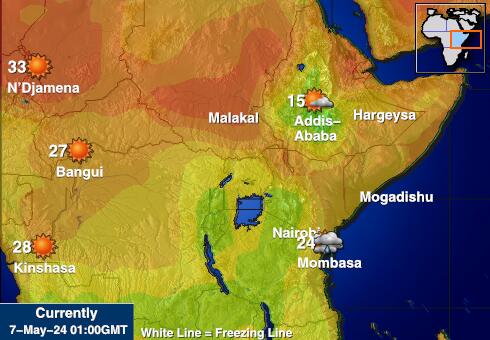 Кения Карта погоды Температура 