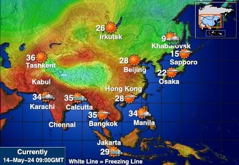 کنگمین ریف موسم درجہ حرارت کا نقشہ 