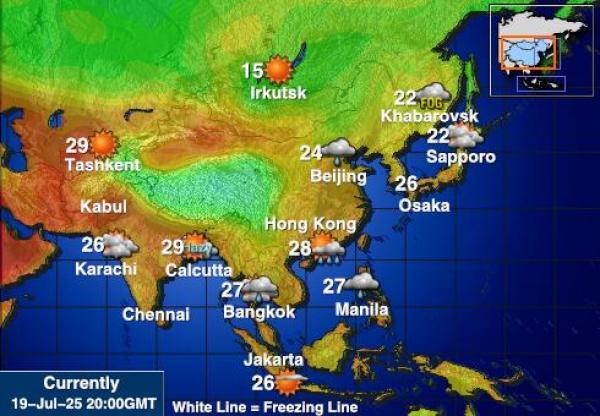 Arrecife Kingman Mapa de temperatura Tiempo