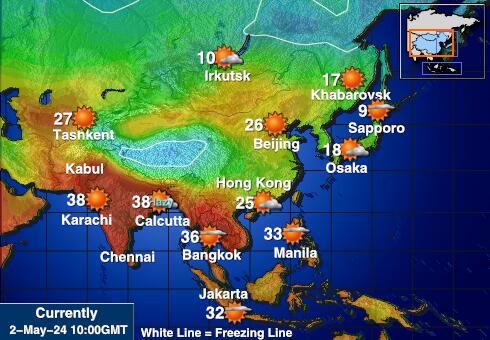 Кингман Риф Температурна карта за времето 