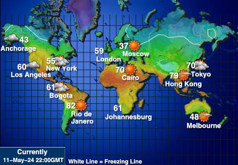 Кирибати Временска прогноза, Температура, Карта 