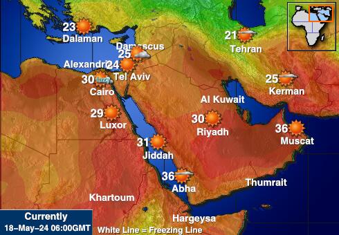 Kuweit Harta temperaturii vremii 