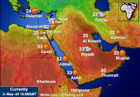 الكويت خريطة درجة حرارة الطقس 