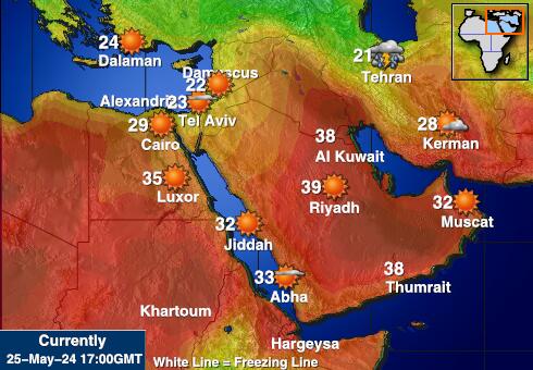 Кувейт Карта погоды Температура 