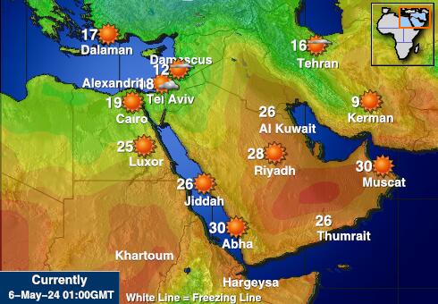 Kuwait Weather Temperature Map 