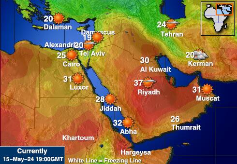Kuwait Weather Temperature Map 