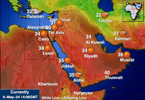 Кувейт Температурна карта за времето 