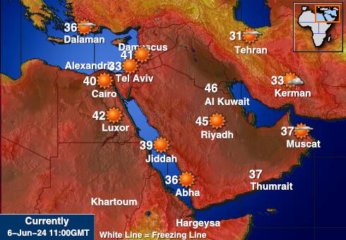 Kuwait Været temperatur kart 