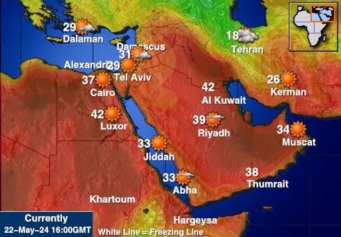 クウェート 天気温度マップ 
