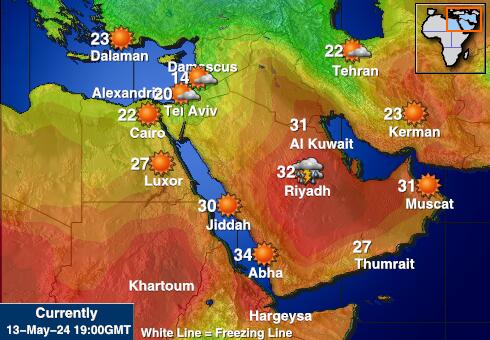 Kuvajt Mapa teplôt počasia 