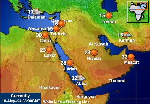 Kuwait Mapa temperatura Tempo 