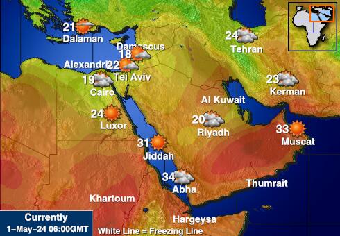 Kuwait Peta Suhu Cuaca 