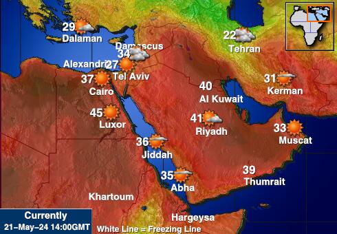 Kuwait Vädertemperaturkarta 