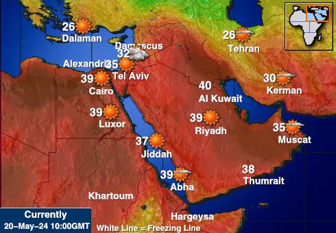 Kuwait Sää lämpötila kartta 