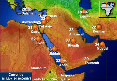 Koweit Carte des températures de Météo 