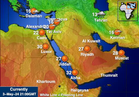 Kuvajt Mapa počasí teplota 