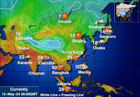 Киргизстан Карта температури погоди 