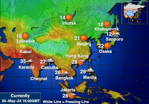 Kirgizisztánban Időjárás hőmérséklet térképen 