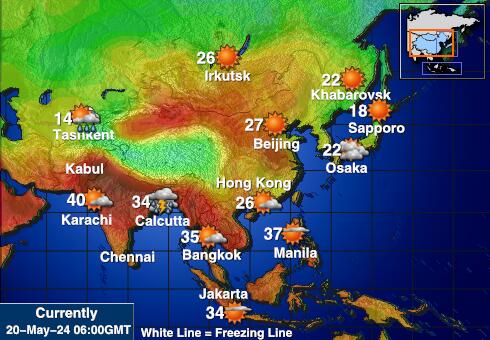 Kirghizstan Carte des températures de Météo 