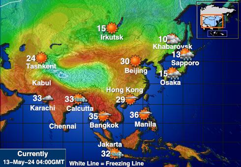Киргизстан Карта температури погоди 