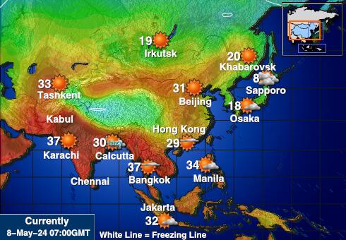 Киргизия Карта погоды Температура 