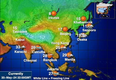Kirgizië Weer temperatuur kaart 