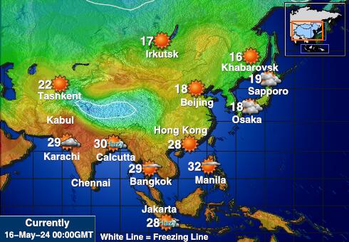 Kirgisistan Været temperatur kart 
