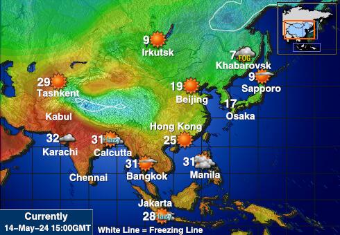 Kirgisia Sää lämpötila kartta 