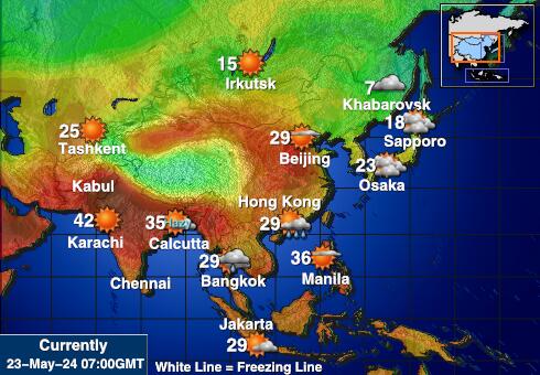 Κιργιστάν Θερμοκρασία Καιρός χάρτη 