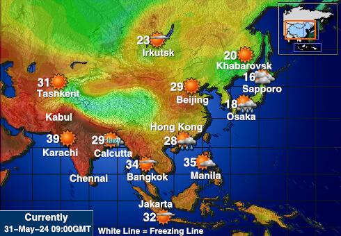 Киргизстан Температурна карта за времето 