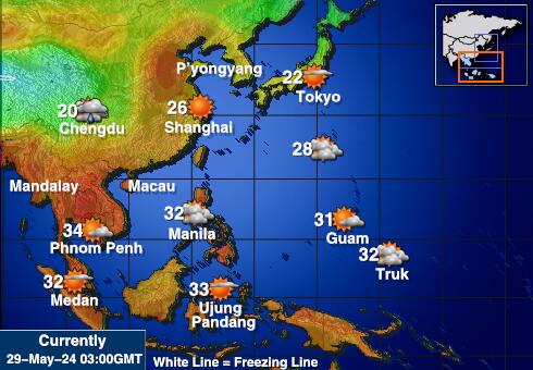 Laos Peta Suhu Cuaca 