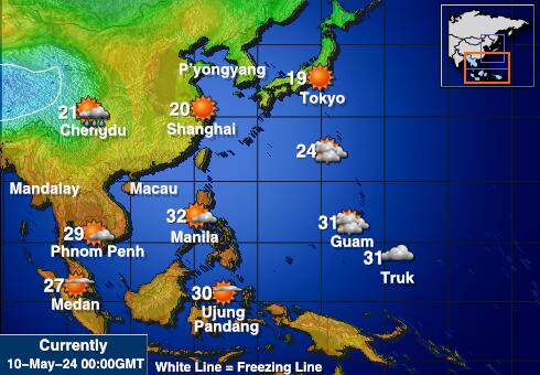 Laos Peta suhu cuaca 