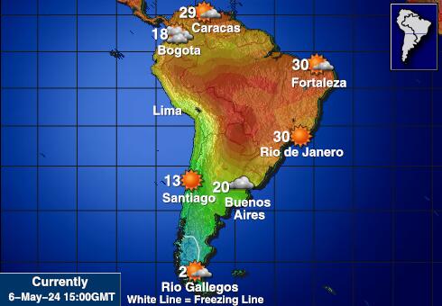 Latin-Amerika Været temperatur kart 