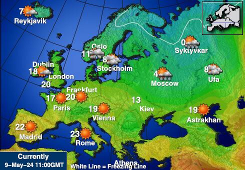 Латвия Карта погоды Температура 