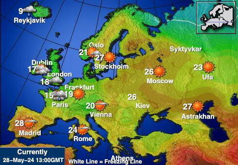 لاتویا موسم درجہ حرارت کا نقشہ 