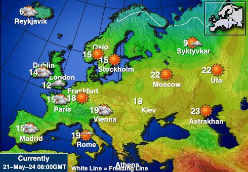 Letonia Harta temperaturii vremii 